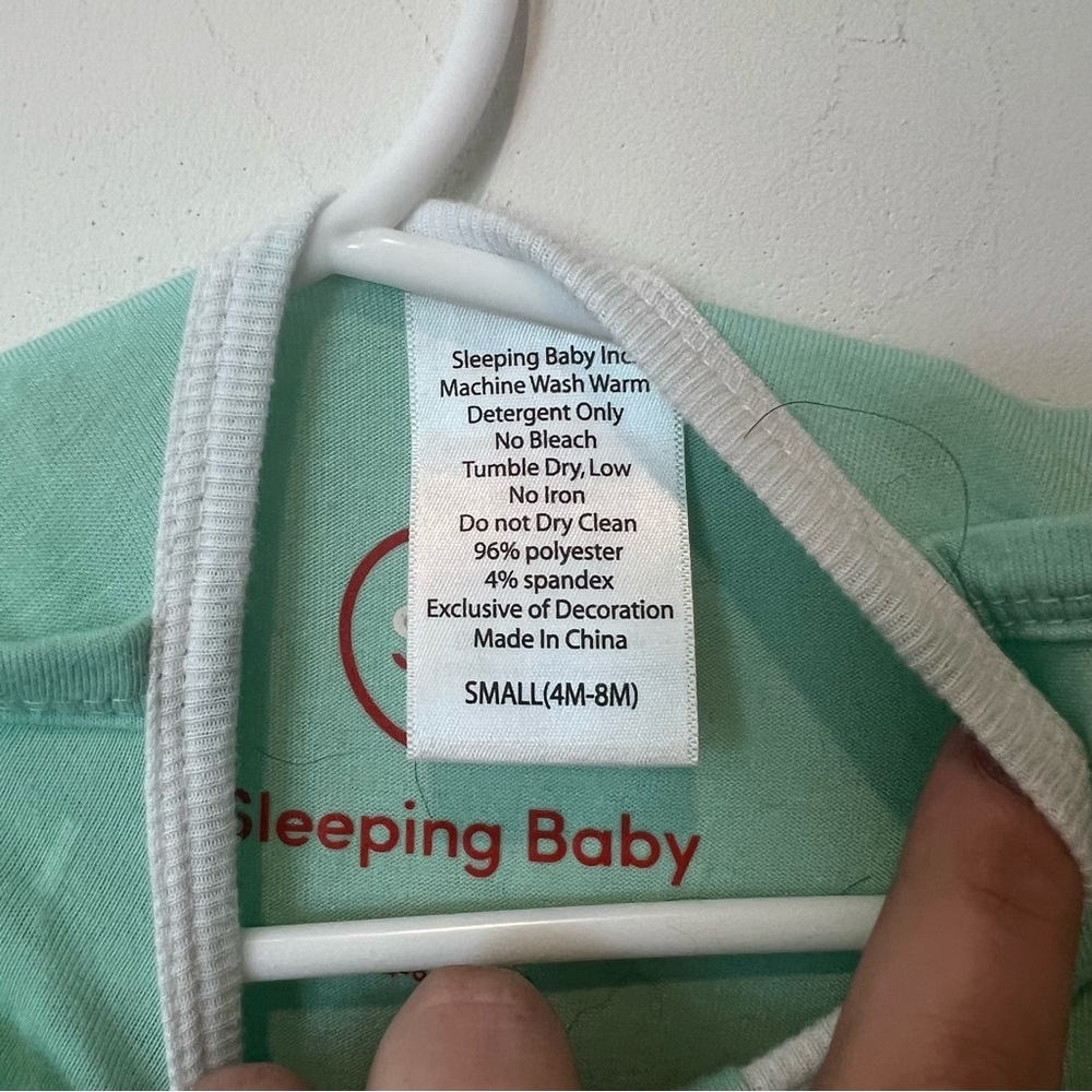 Sleeping Baby Zipadee Mint Green Transitional Sleep Sack Size Small 4-8months - Picture 2 of 8